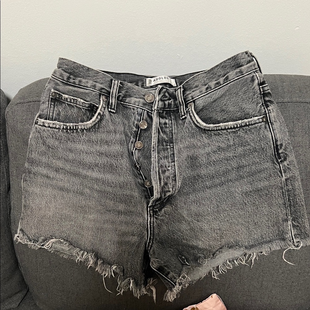 AGOLDE Parker gray jean shorts